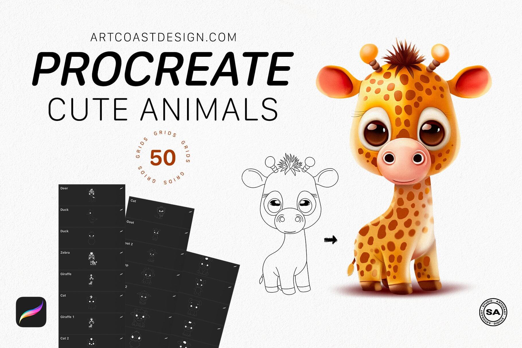 Animal Procreate Stamp, Character Creator (1703904)